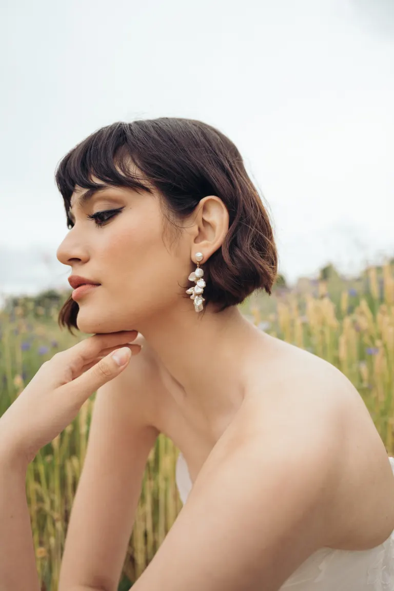 Noelle Pearl Cluster Drop Earring - Image 3