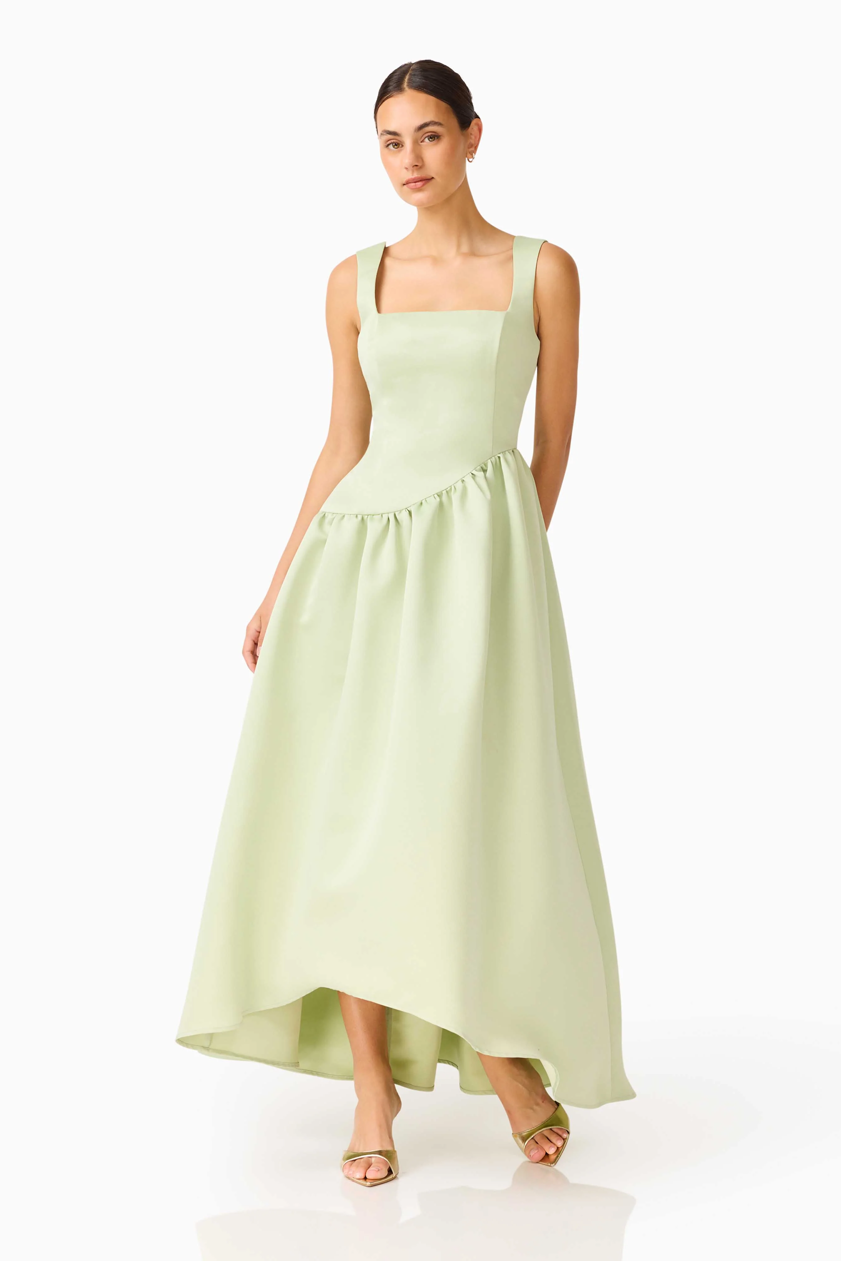Ruelle A-Line Maxi Dress in Sage Green - Image 2