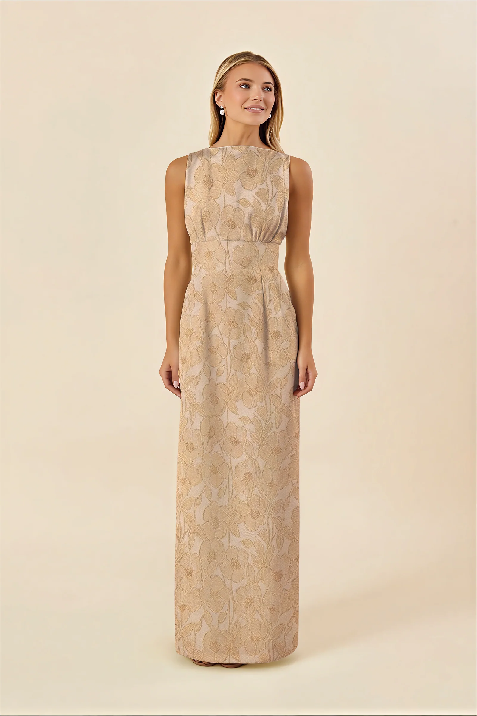 Sabrina Bodice with Brunch Skirt in Metallic Floral Jacquard