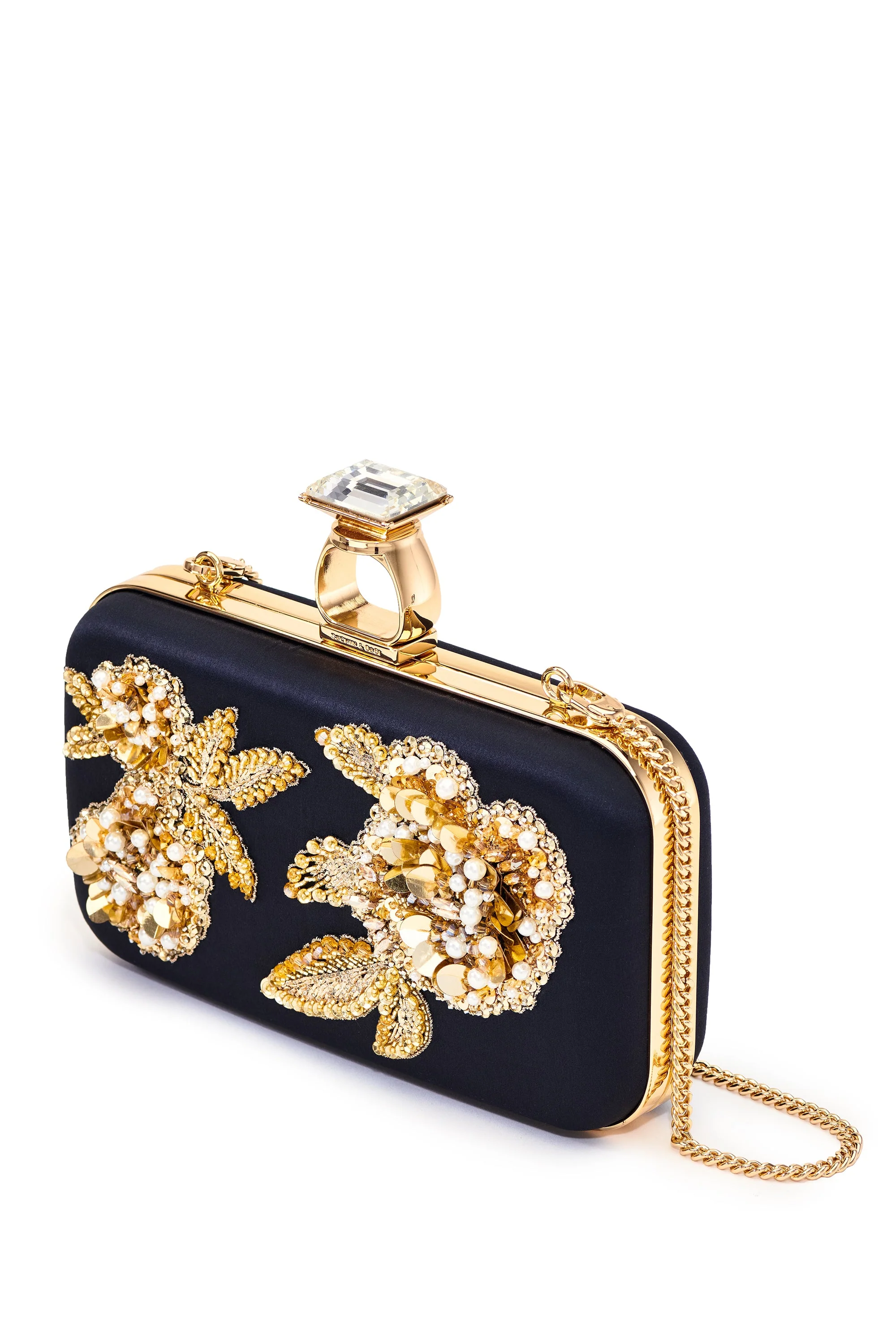 Sachin & Babi On The Rocks Clutch in Embellished Black - Image 3