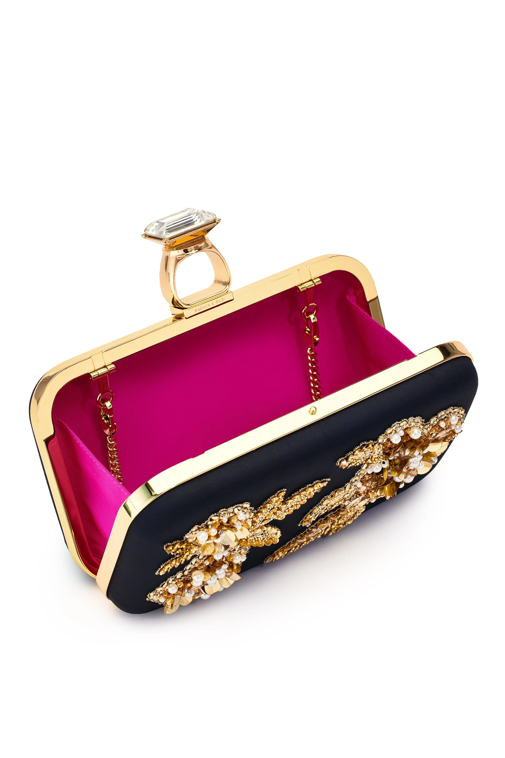 Sachin & Babi On The Rocks Clutch in Embellished Black - Image 4