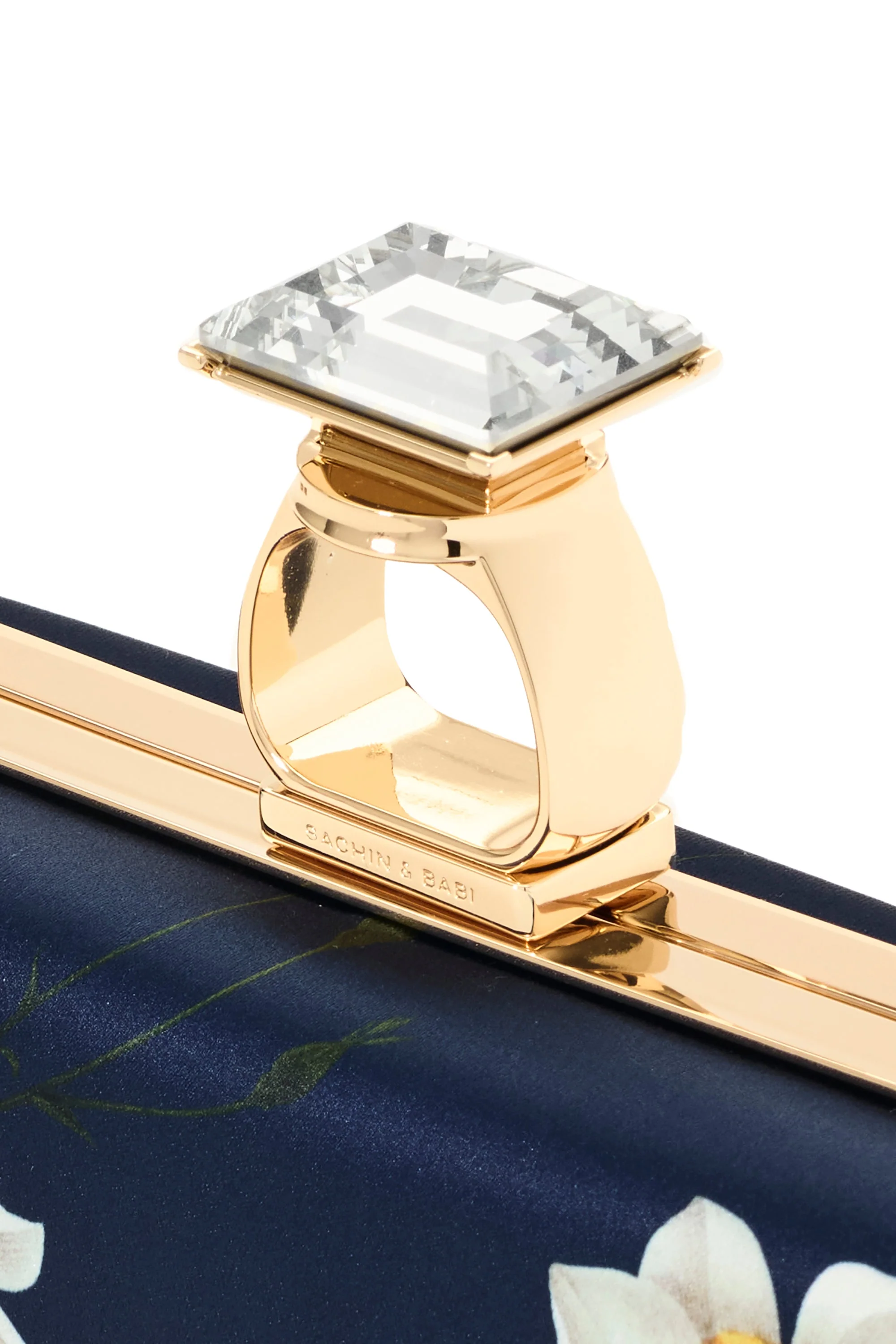 Sachin & Babi On The Rocks Clutch in Navy Narcissus - Image 4
