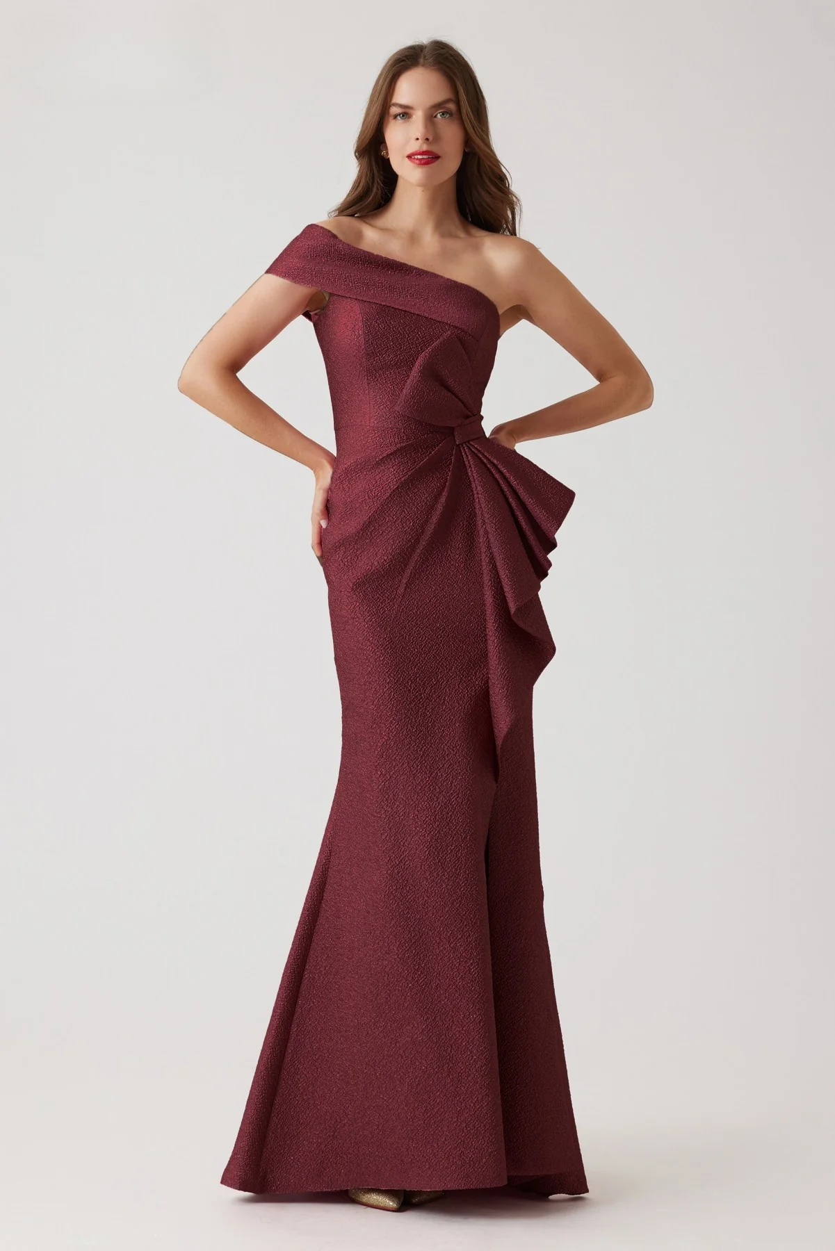 Teri Jon Dress 257024 in Merlot