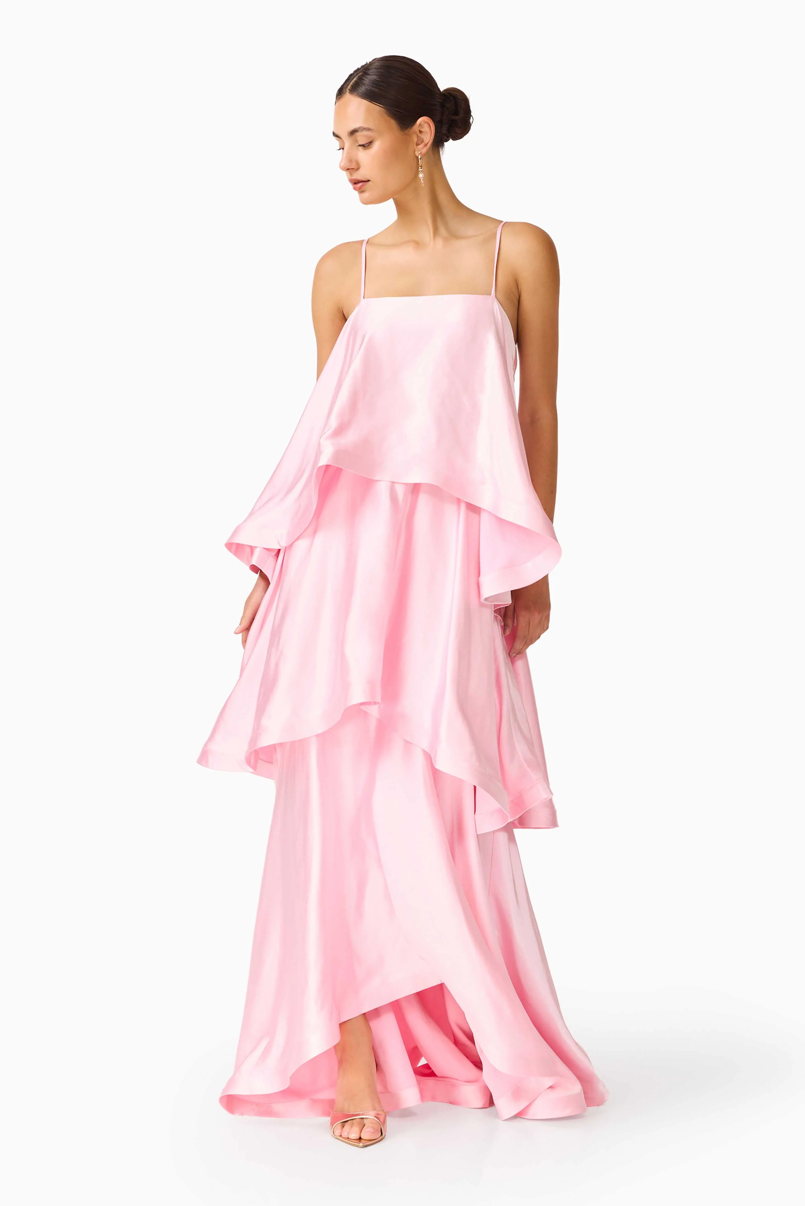 Tilly Tiered Maxi Dress in Pale Pink - Image 4