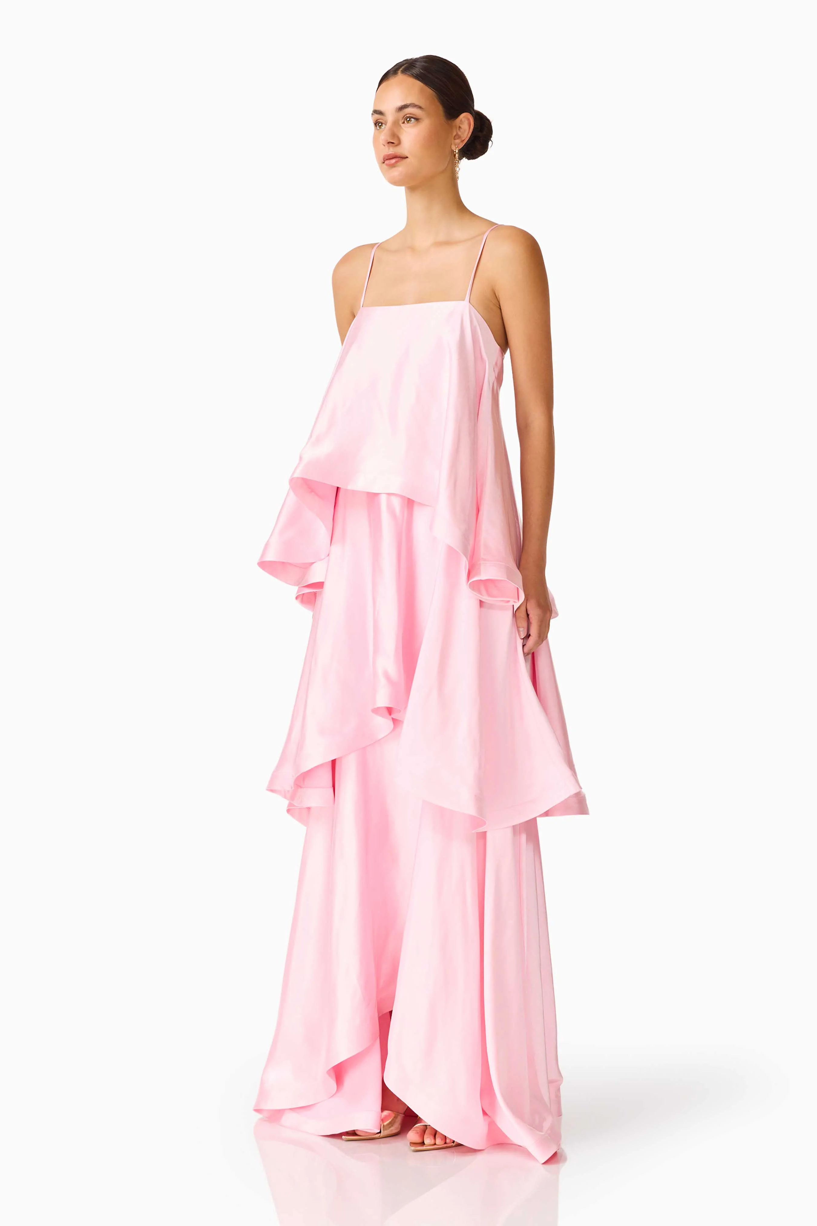 Tilly Tiered Maxi Dress in Pale Pink - Image 5