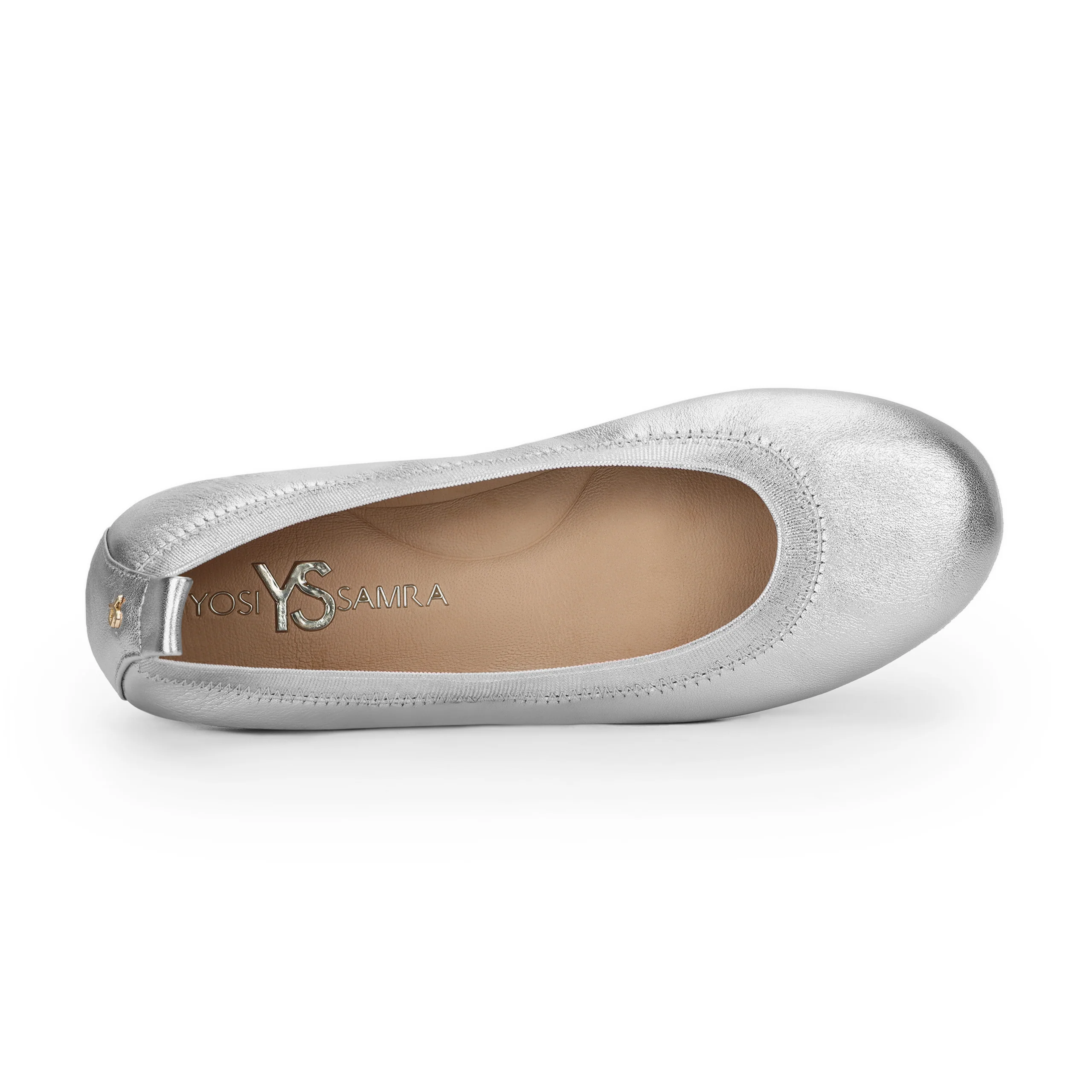 Samara Foldable Ballet Flat in Silver - Image 2